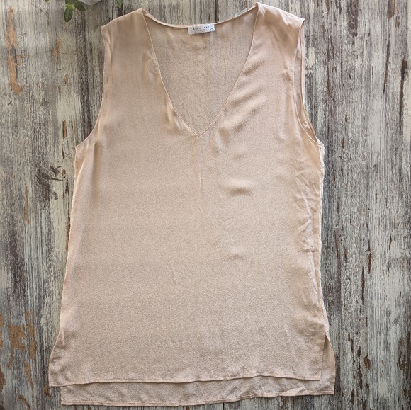 Equipment Femme 100% Silk Tunic Otis Tank Nude Women's Large - Picture 2 of 6